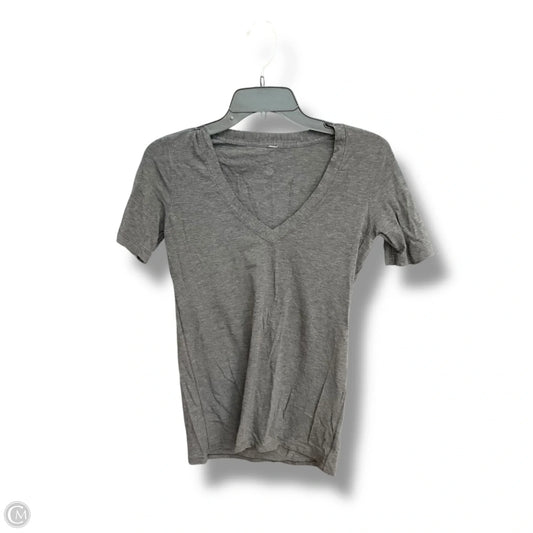 Athletic Top Short Sleeve By Lululemon In Grey, Size: M