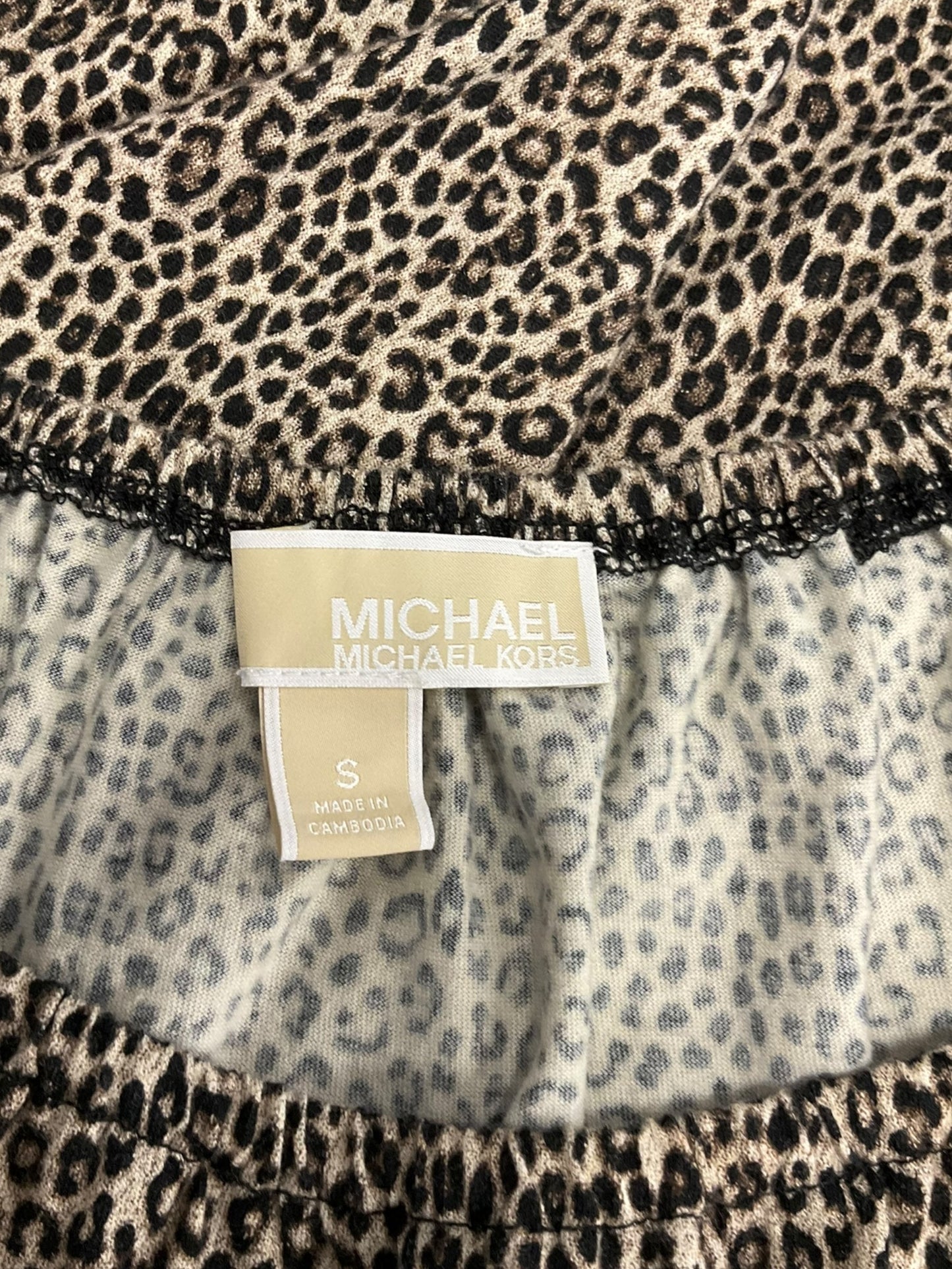 Top 3/4 Sleeve By Michael By Michael Kors In Animal Print, Size: S