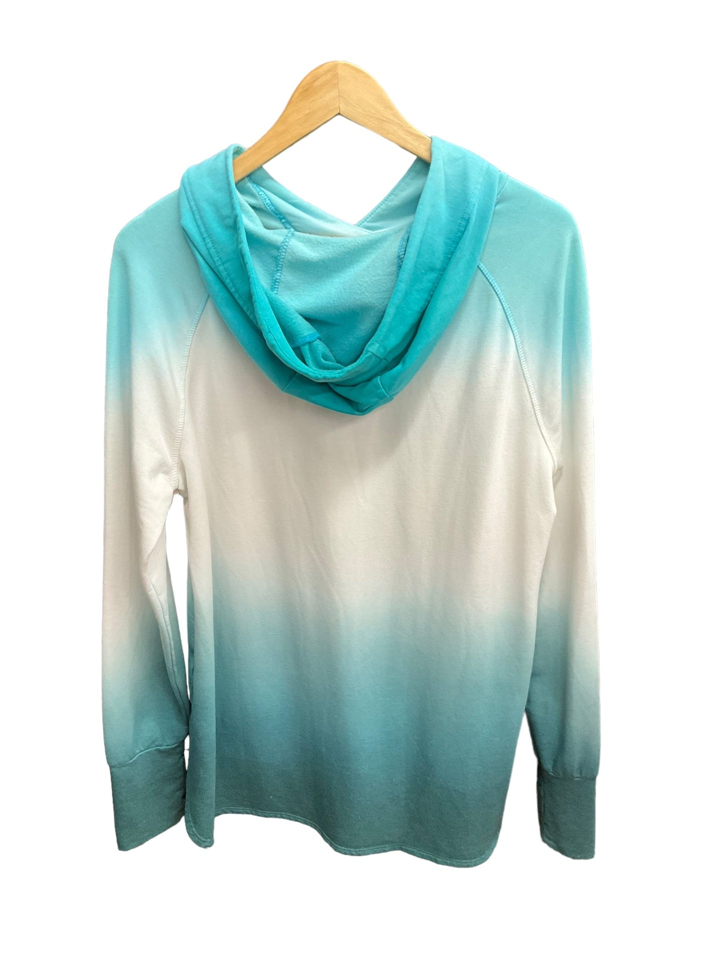 Tie Dye Print Top Long Sleeve Te Verde, Size Xl