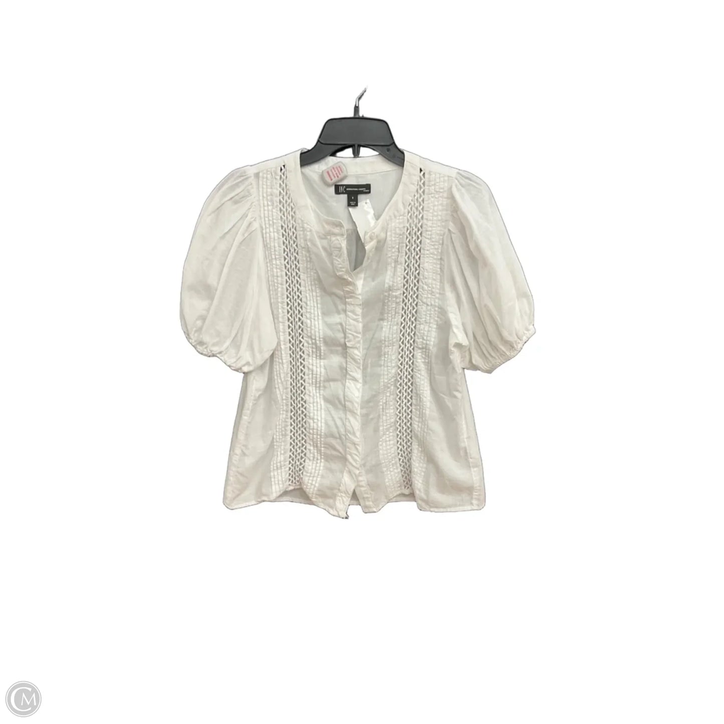 Blouse Short Sleeve By Inc In White, Size: S