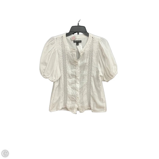 Blouse Short Sleeve By Inc In White, Size: S