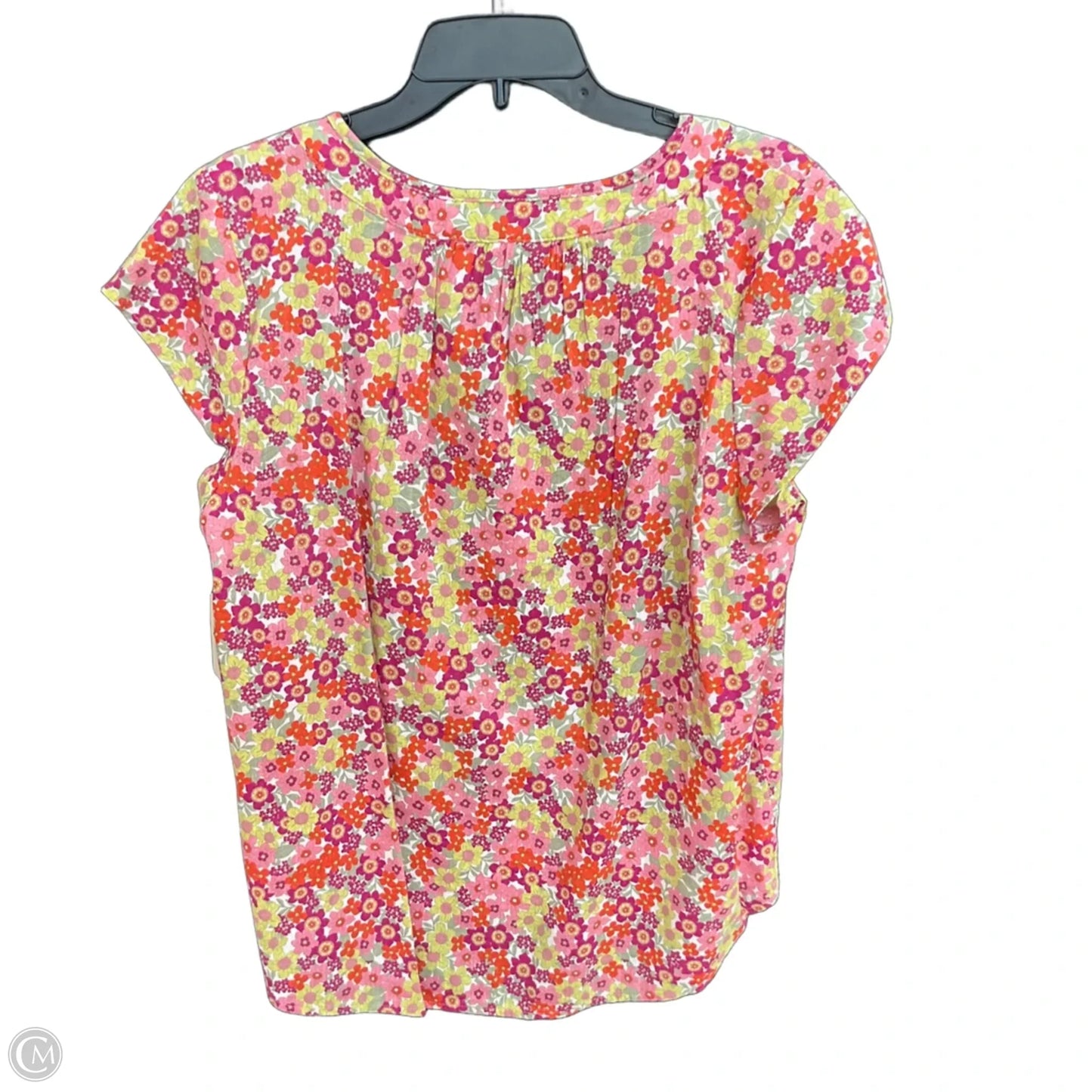 Top Short Sleeve By St Johns Bay In Floral Print, Size: Lp