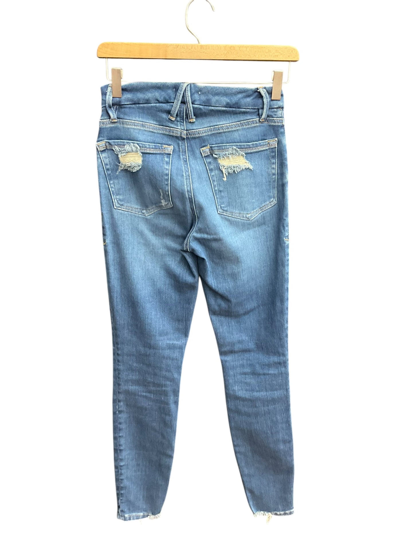 Jeans Skinny By Good American In Blue Denim, Size: 0