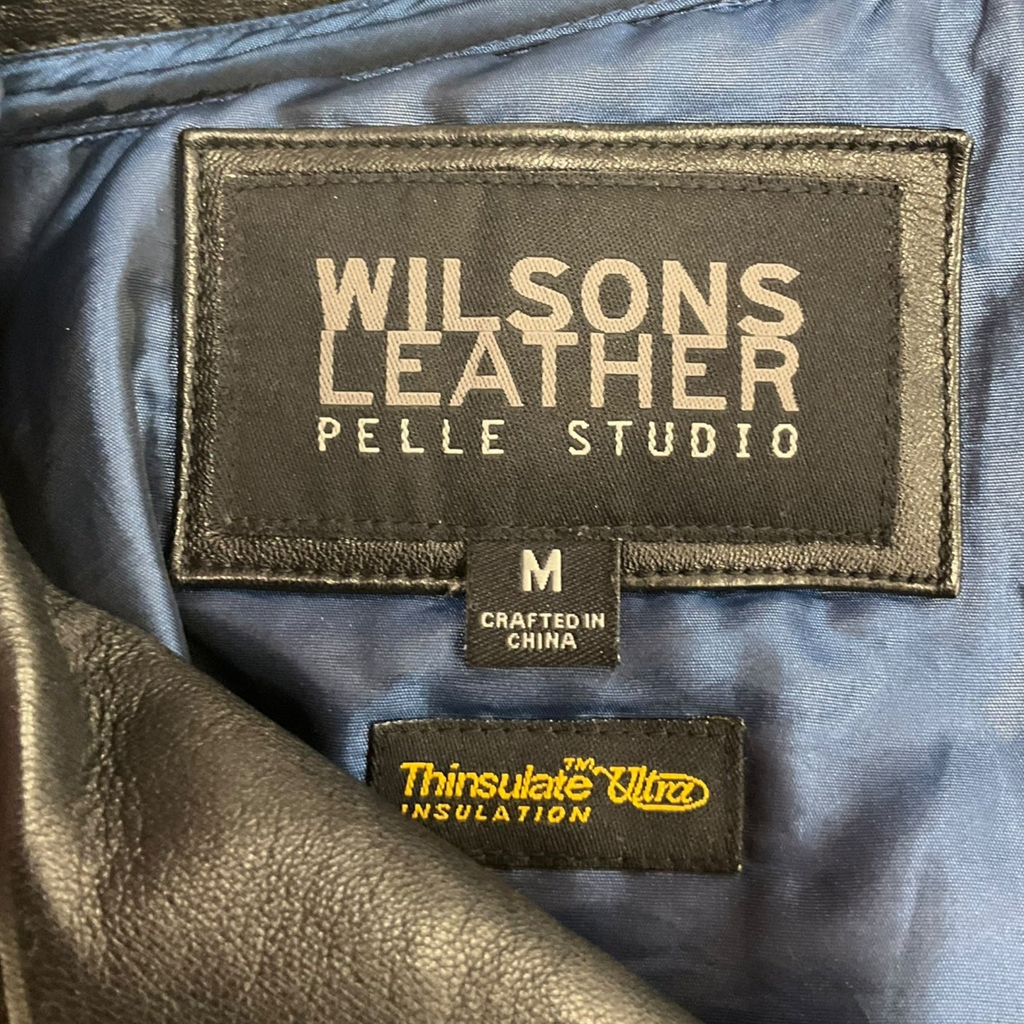 Jacket Leather By Wilsons Leather In Black, Size: M