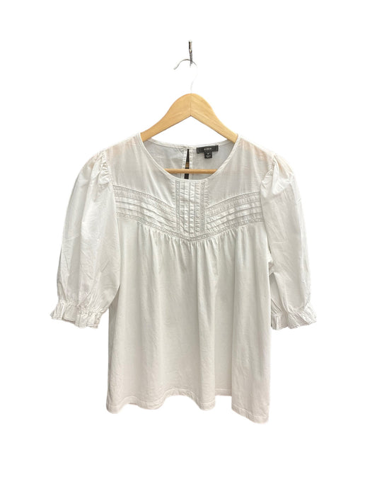 White Top 3/4 Sleeve J. Crew, Size M