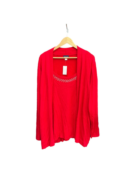 Red Top Long Sleeve Basic Editions, Size 3x