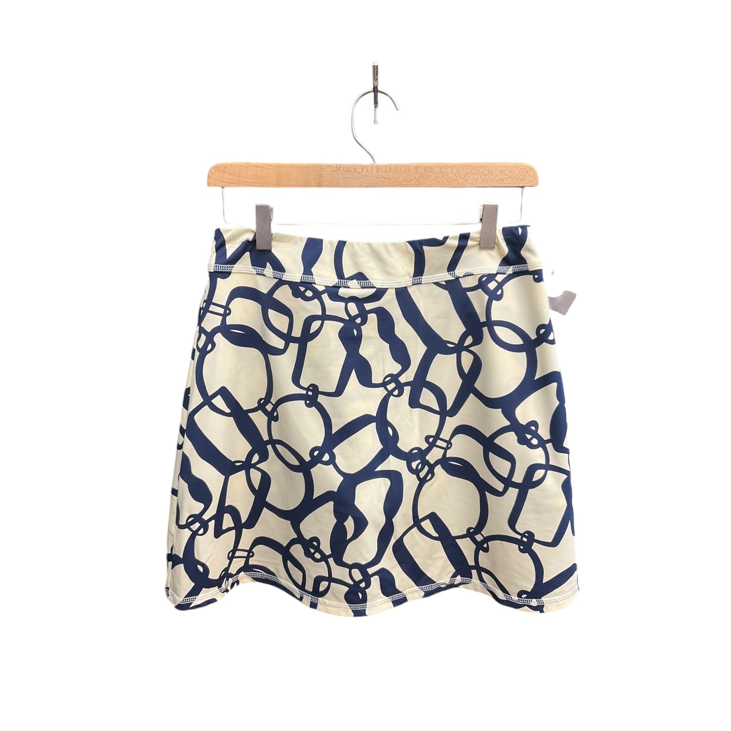 Athletic Skort By Julie Brown In Blue & Cream, Size: M