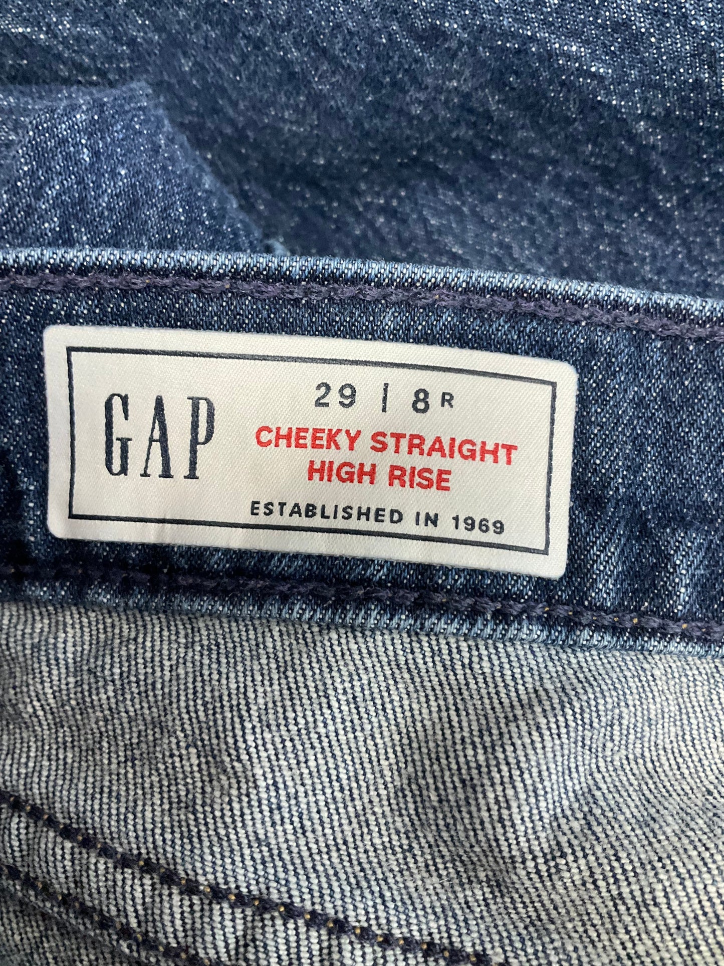 Jeans Straight By Gap In Blue Denim, Size: 8