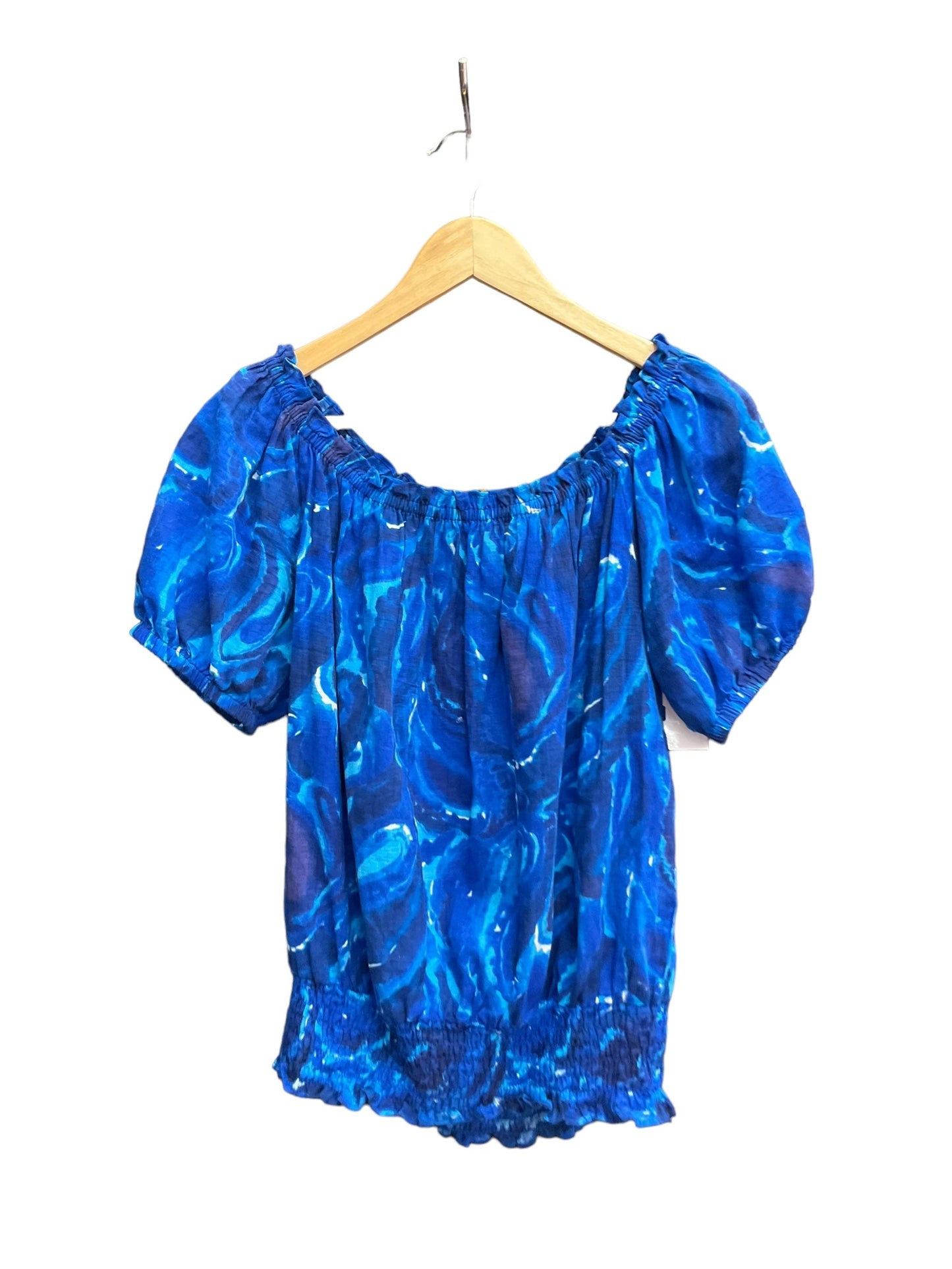 Blue Top Short Sleeve Michael By Michael Kors, Size M