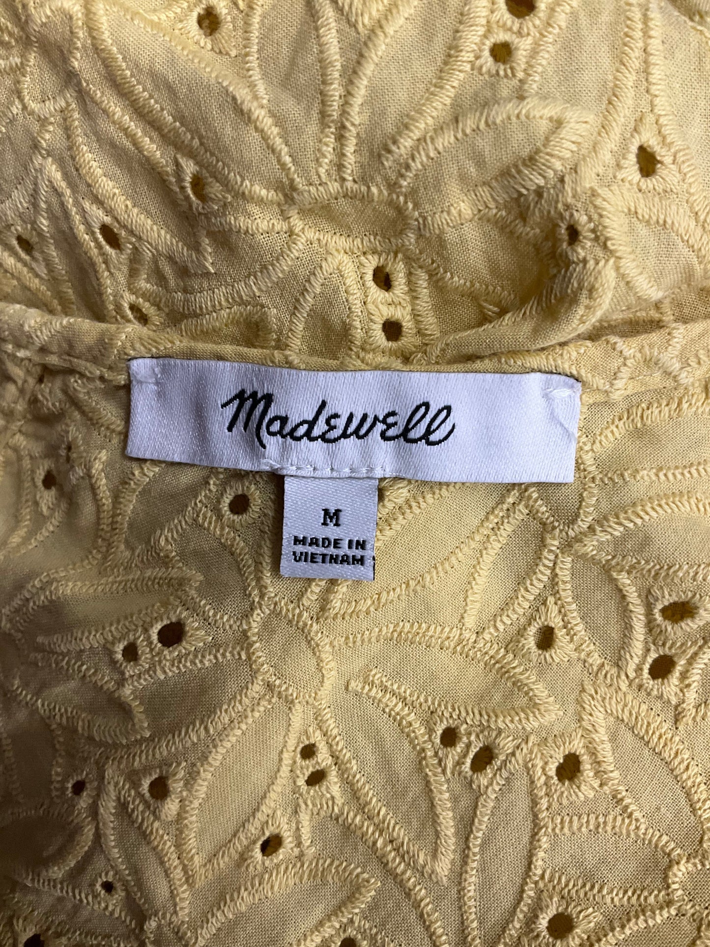 Yellow Top Short Sleeve Madewell, Size M