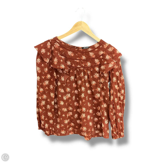 Top Long Sleeve By Madewell In Floral Print, Size: Xs