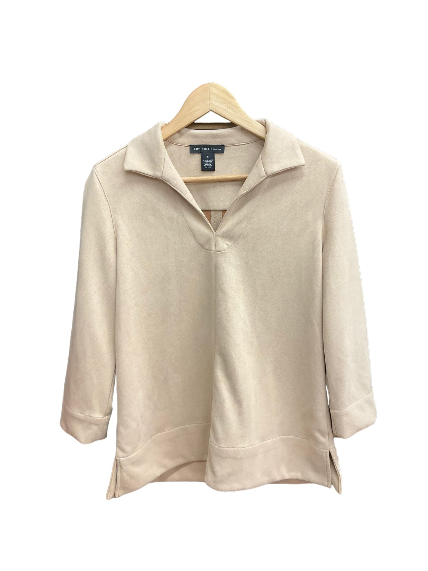 Beige Top Long Sleeve Joan Vass, Size M