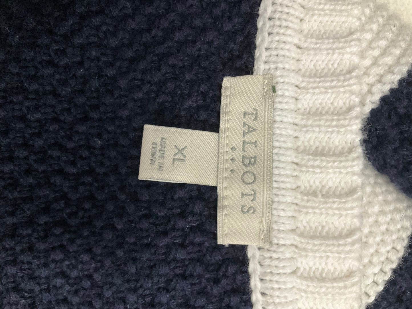 Sweater By Talbots O In Blue White, Size: 1x