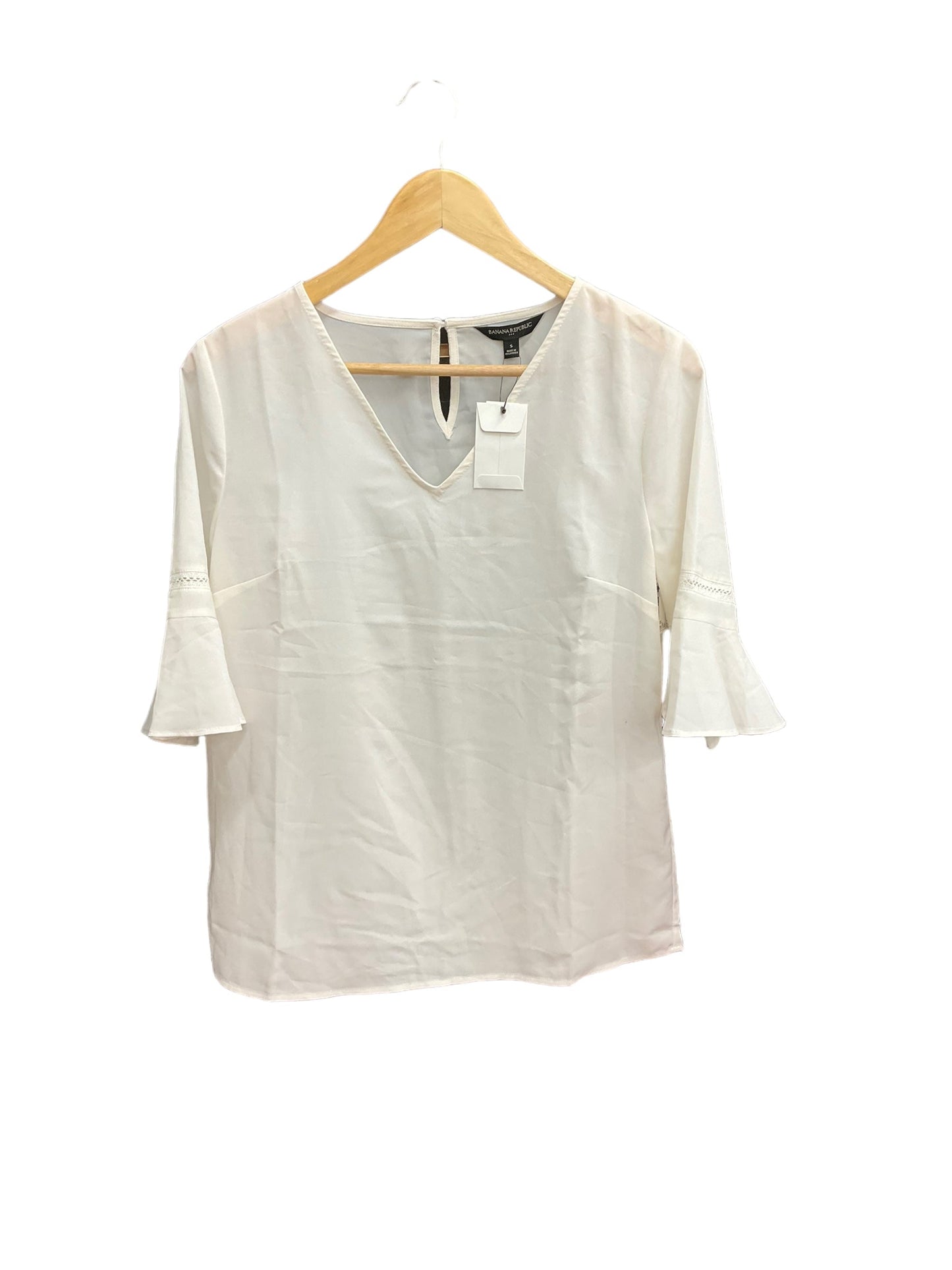 Ivory Top Short Sleeve Banana Republic O, Size S