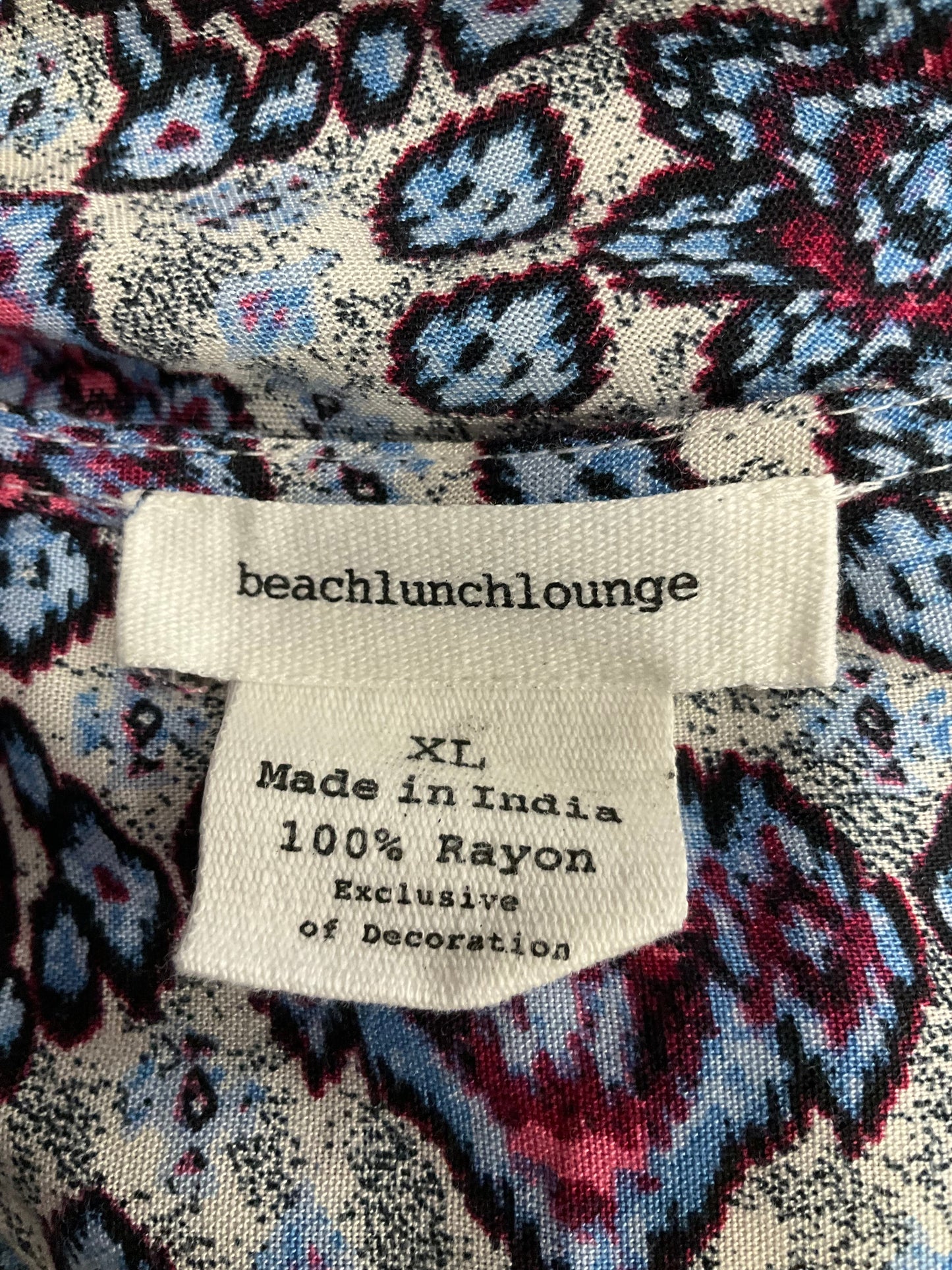 Dress Casual Short By Beachlunchlounge In Blue & Red, Size: Xl