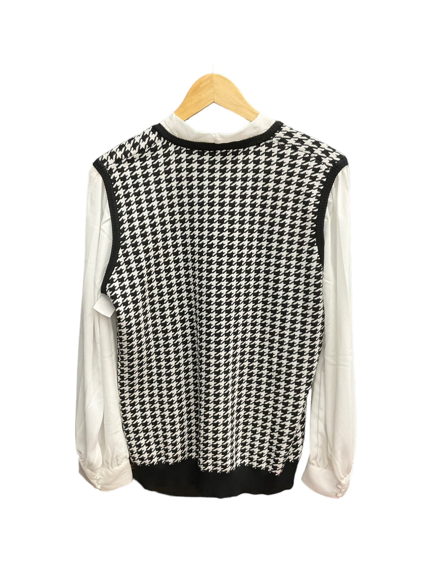 Black & White Top Long Sleeve Adrianna Papell, Size L