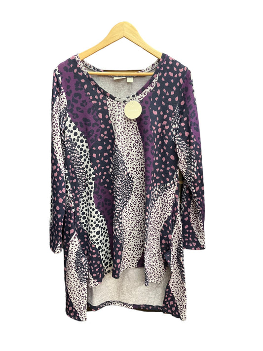 Purple Top 3/4 Sleeve Clothes Mentor, Size 1x
