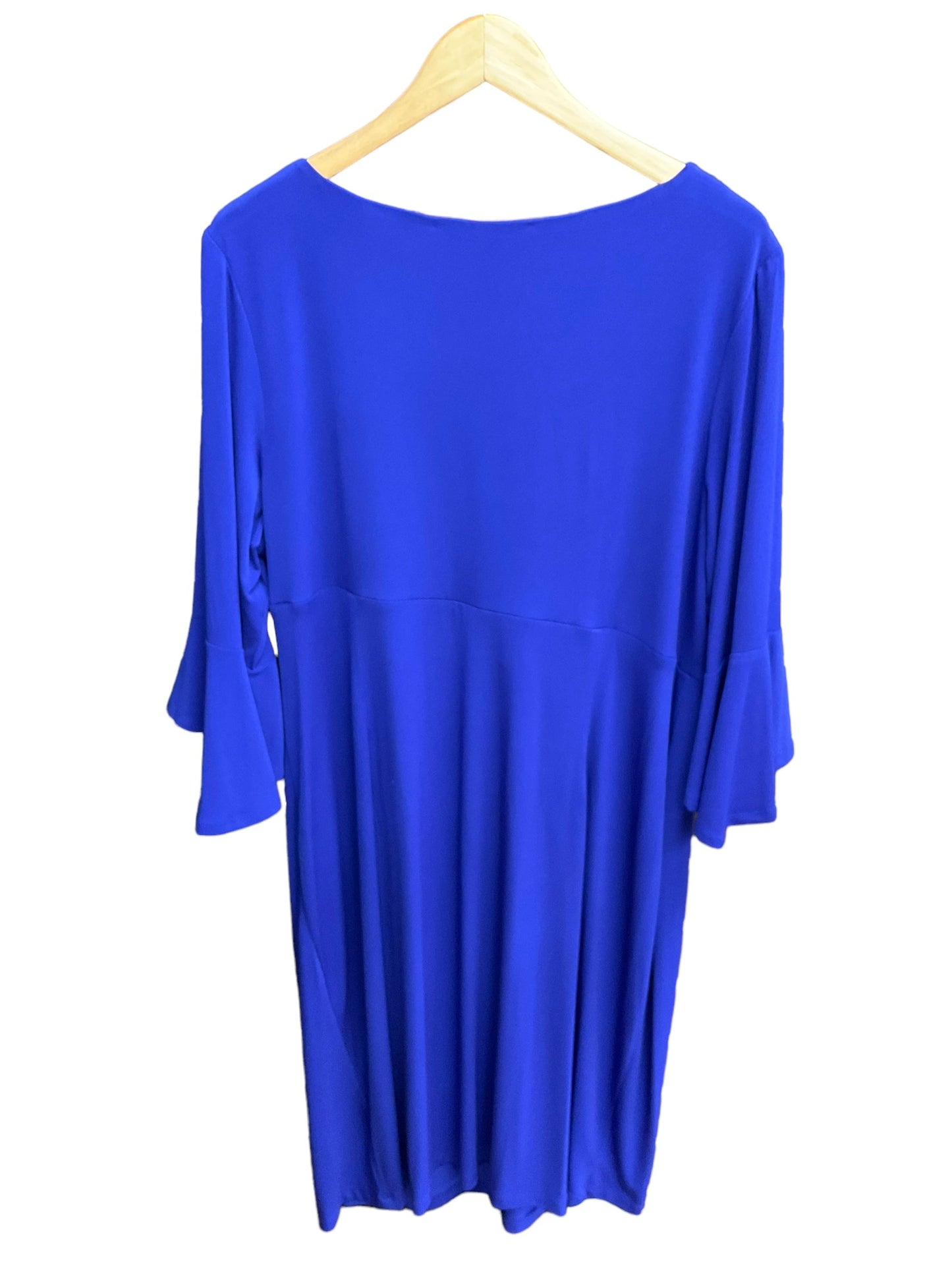 Blue Dress Casual Midi Connected Apparel, Size 2x