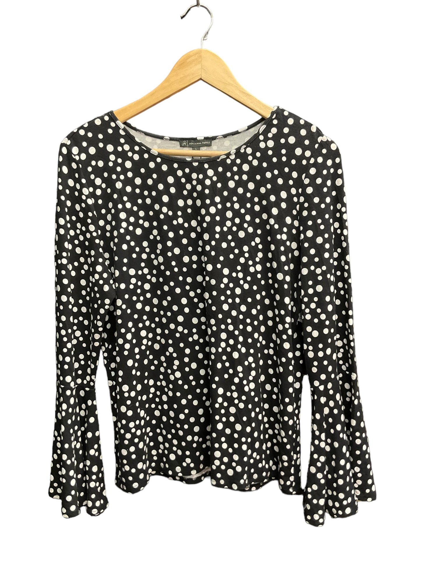 Polkadot Pattern Top Long Sleeve Adrianna Papell, Size L