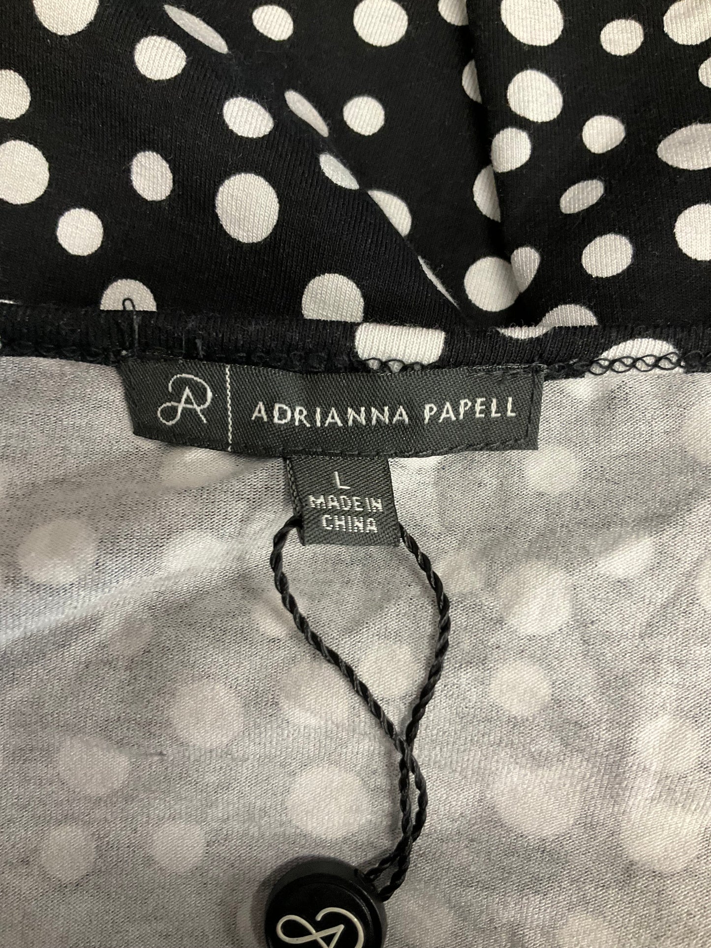 Polkadot Pattern Top Long Sleeve Adrianna Papell, Size L