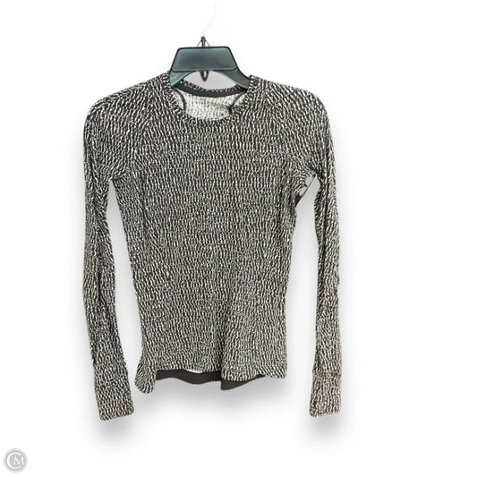Athletic Top Long Sleeve Crewneck By Lululemon In Black & White, Size: 4