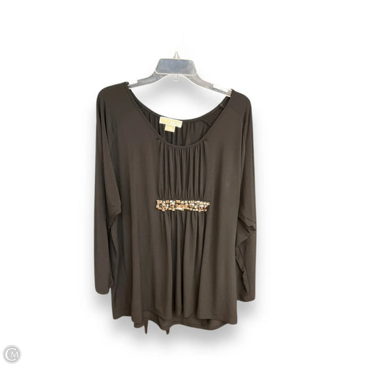 Top 3/4 Sleeve By Michael By Michael Kors In Black, Size: 2x