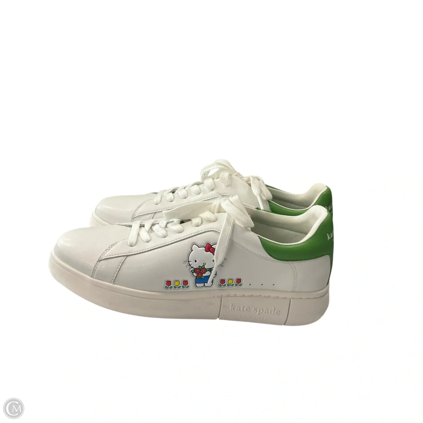 Shoes Designer By Kate Spade In Green & White, Size: 10