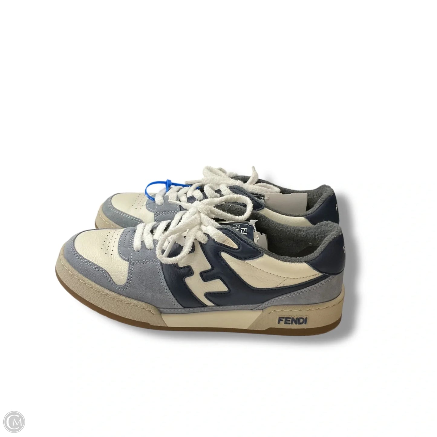 Shoes Luxury Designer By Fendi In Blue & Cream, Size: 9