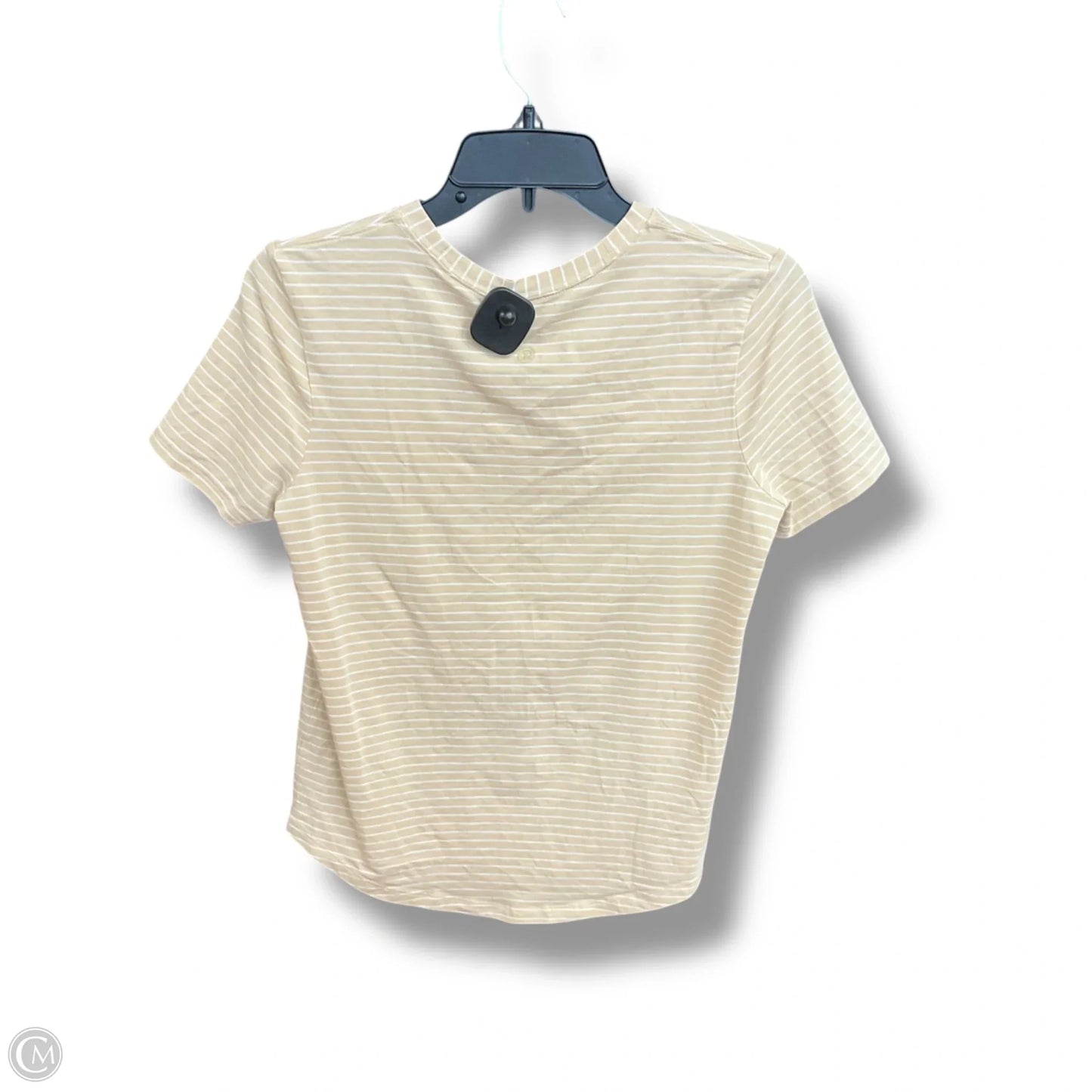 Athletic Top Short Sleeve By Lululemon In Beige, Size: 4