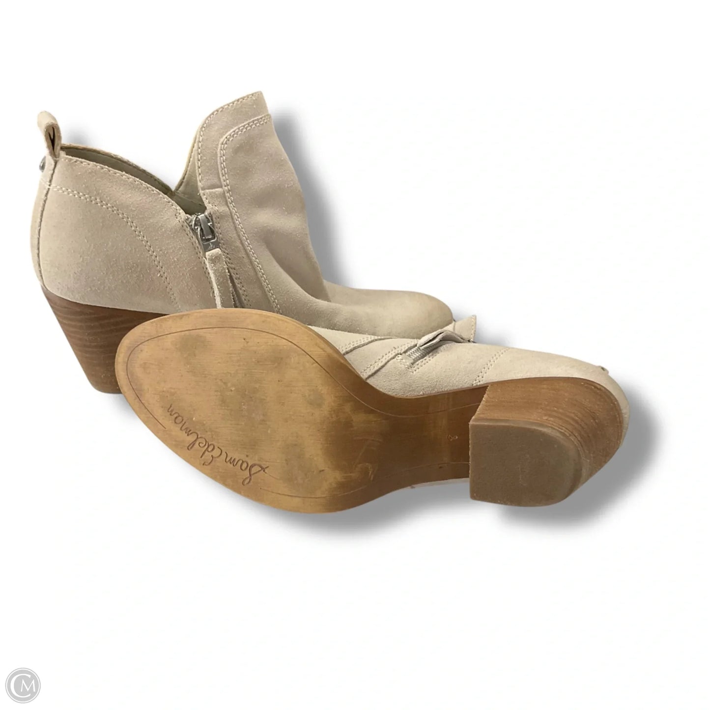 Boots Ankle Heels By Sam Edelman In Beige, Size: 8