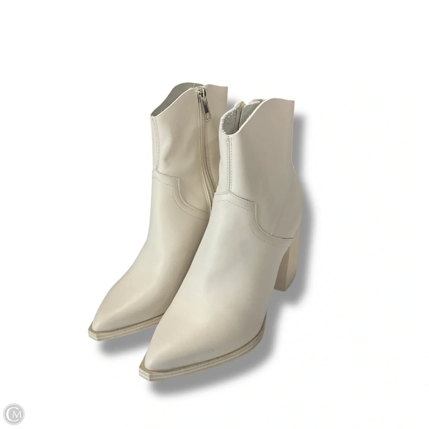 Boots Ankle Heels By Steve Madden In Cream, Size: 6