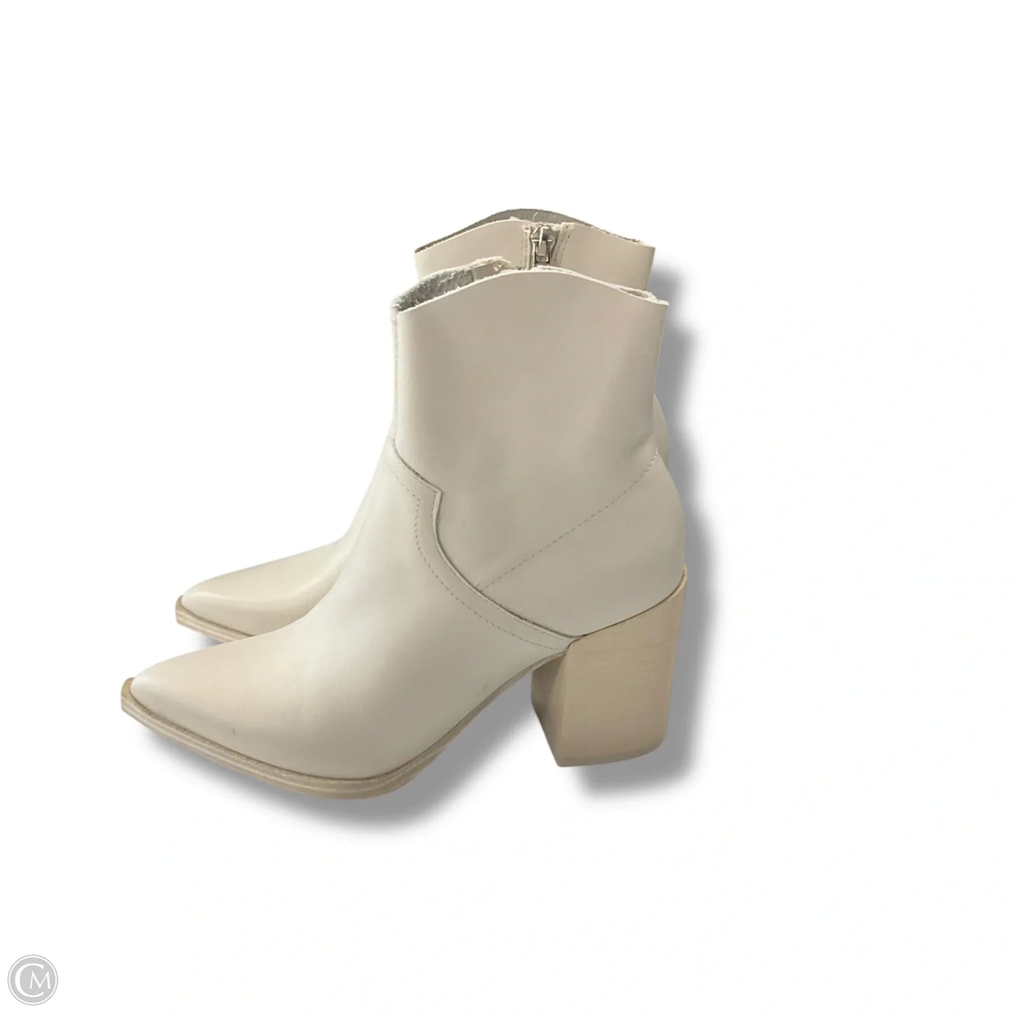 Boots Ankle Heels By Steve Madden In Cream, Size: 6