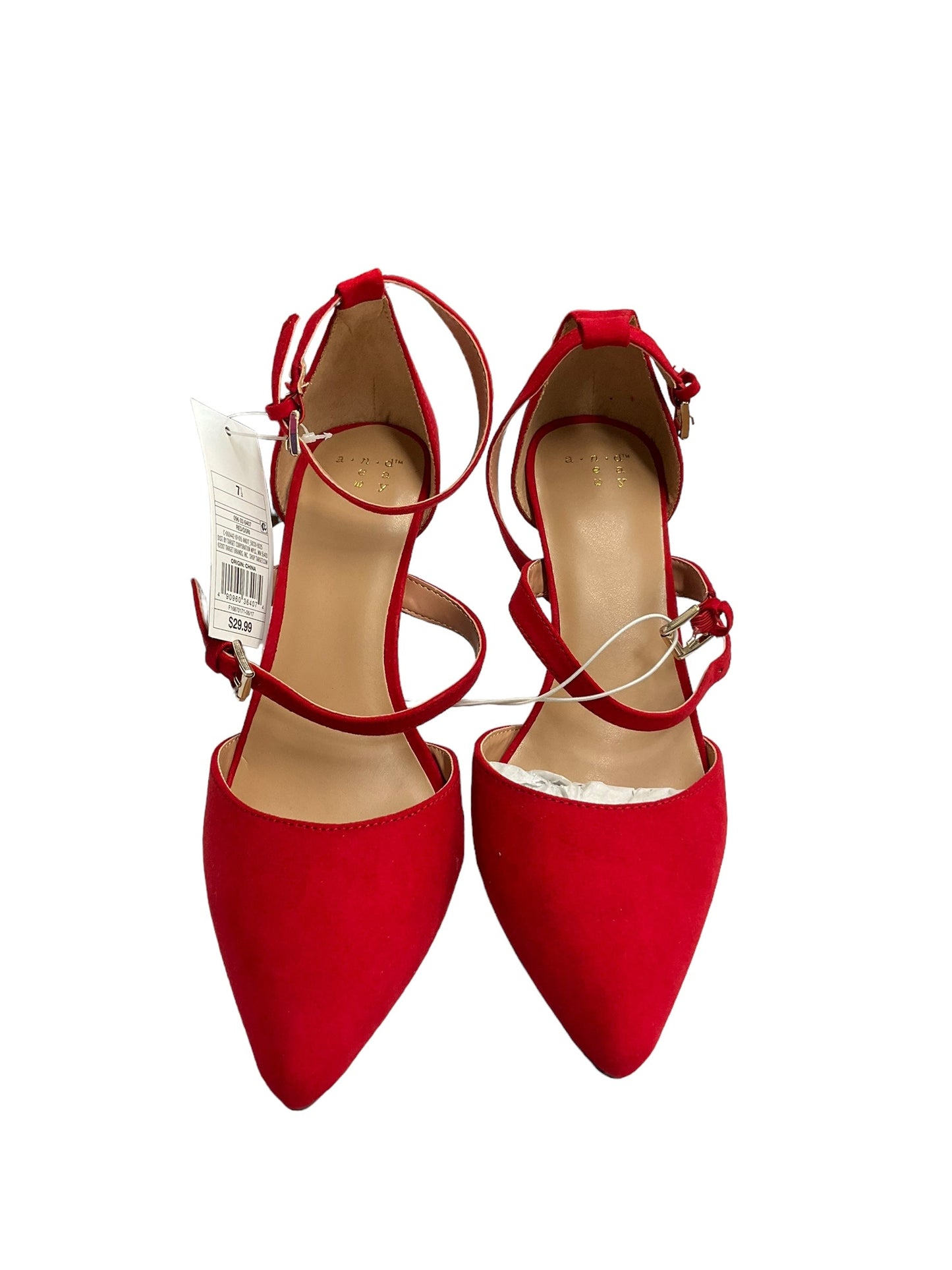 Red Shoes Heels Stiletto A New Day, Size 7.5