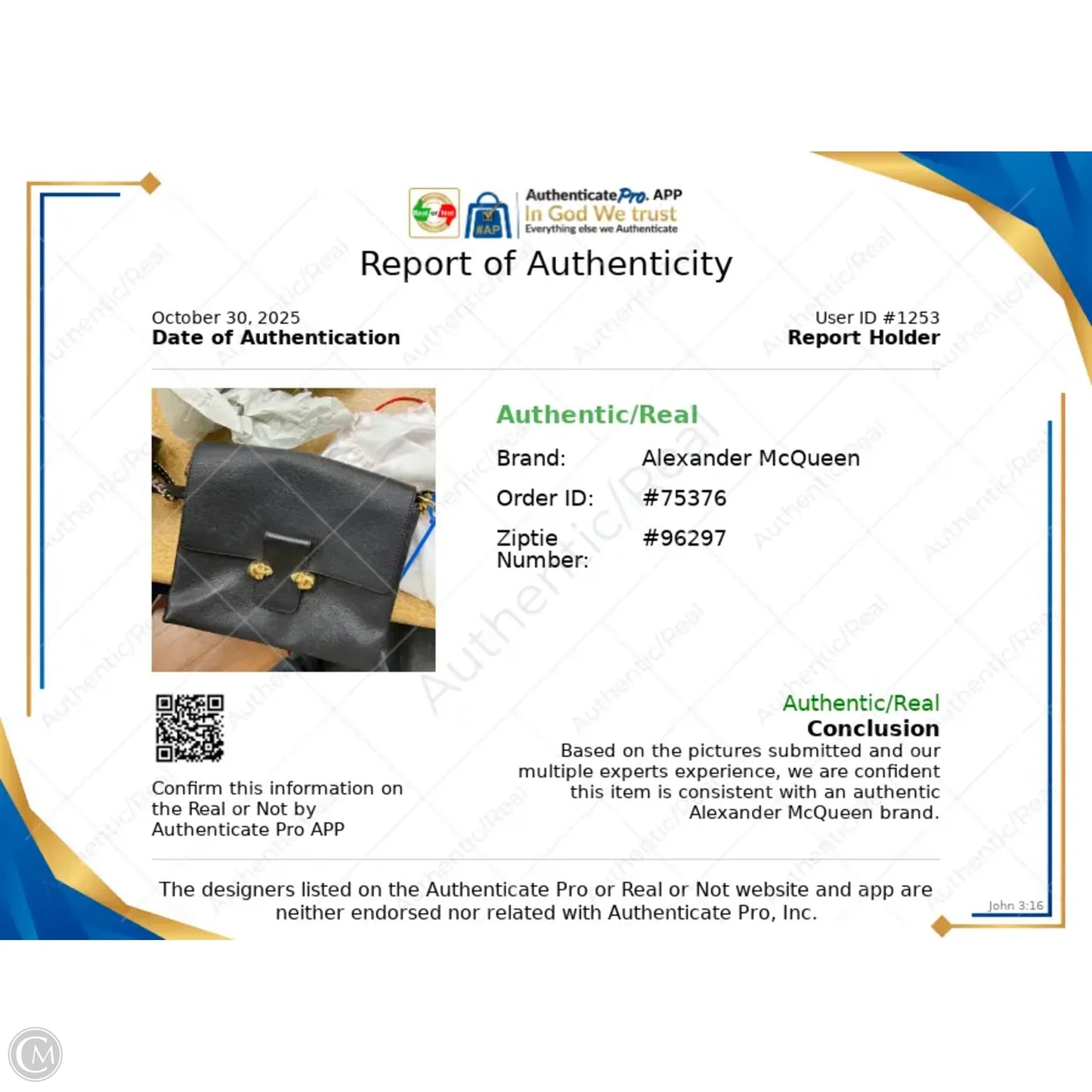 Crossbody Luxury Designer By Alexander Mcqueen, Size: Medium