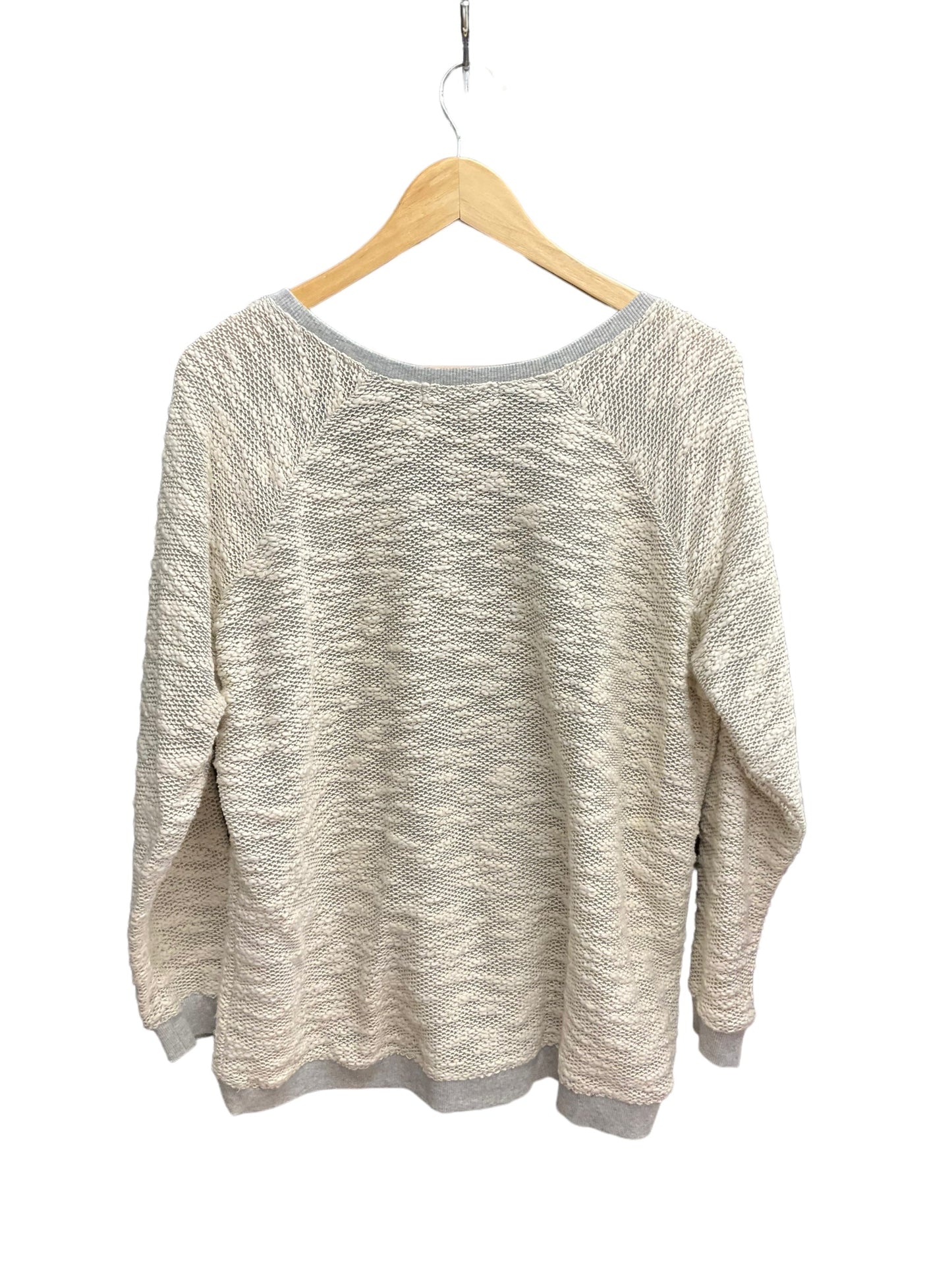 Cream & Grey Top Long Sleeve Vintage America, Size Xxl