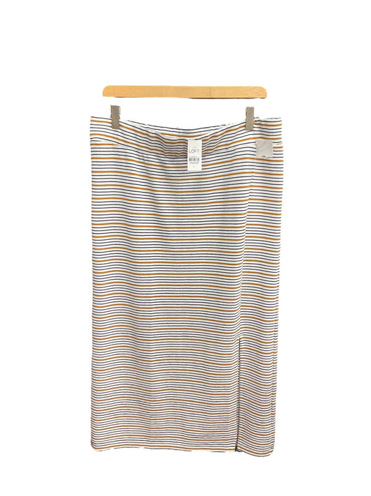 Striped Pattern Skirt Midi Loft, Size 12