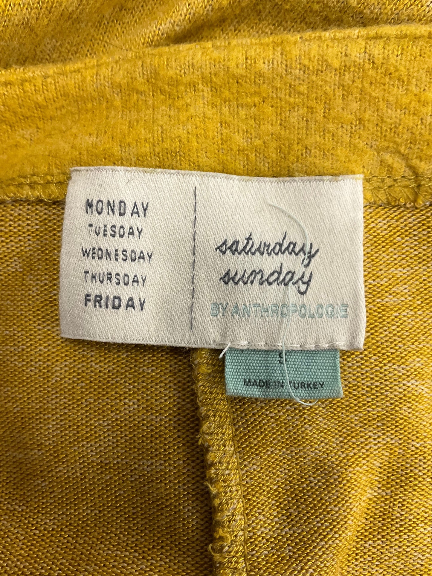 Yellow Top Long Sleeve Saturday/sunday, Size S