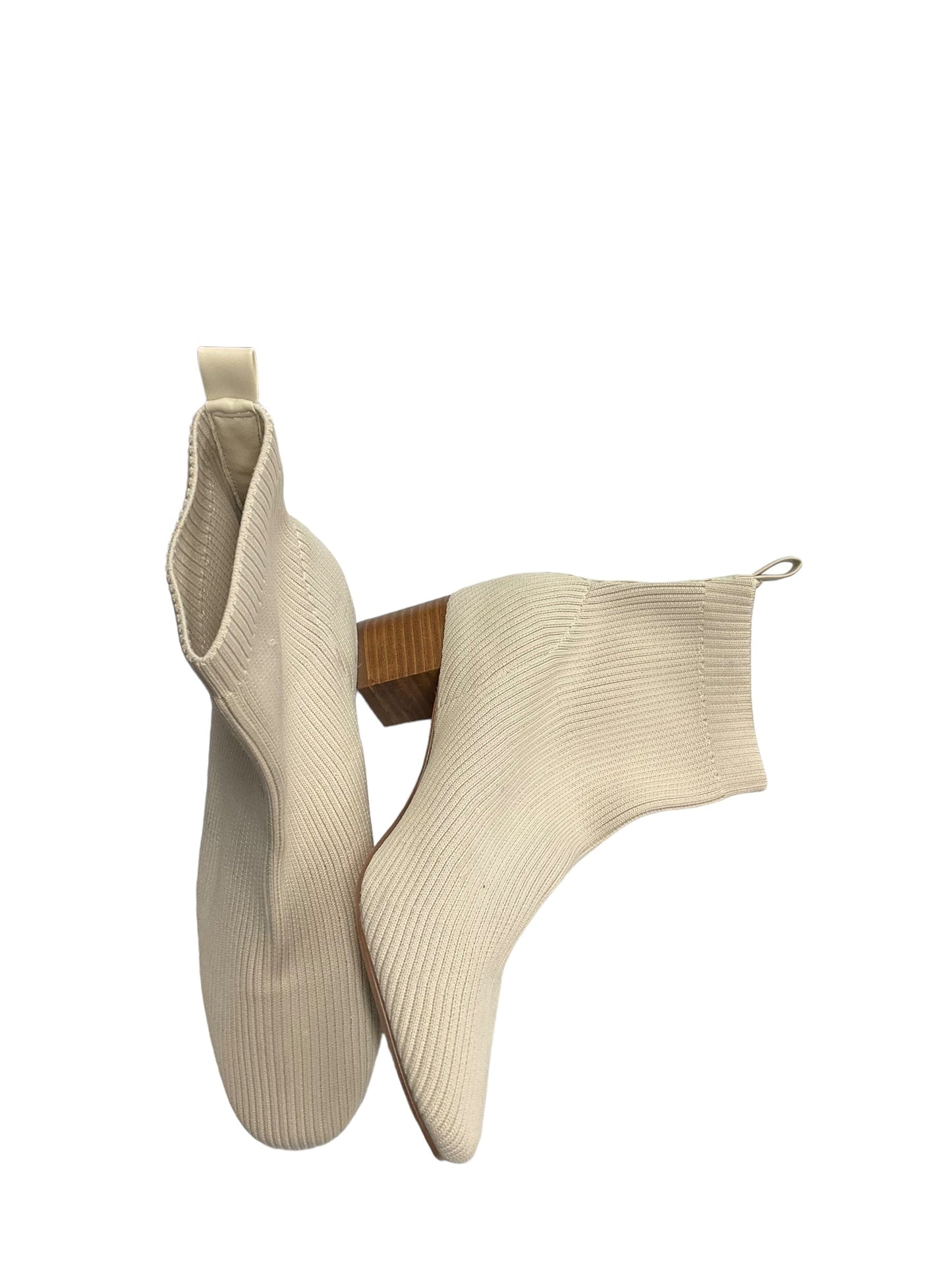 Cream Boots Ankle Heels Joie, Size 9