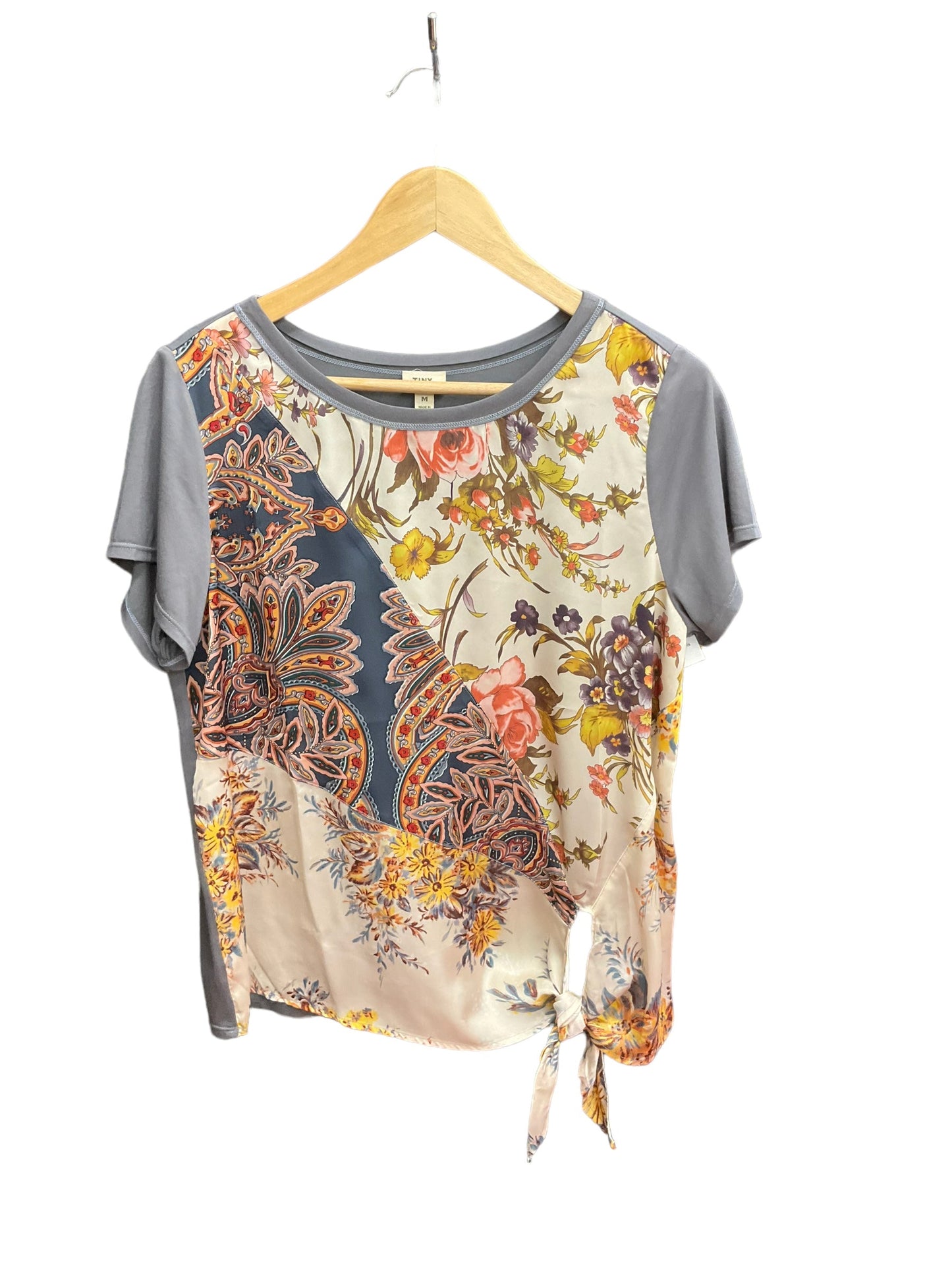 Floral Print Top Short Sleeve Tiny, Size M