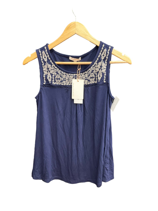 Blue & White Top Sleeveless Skies Are Blue, Size Xs