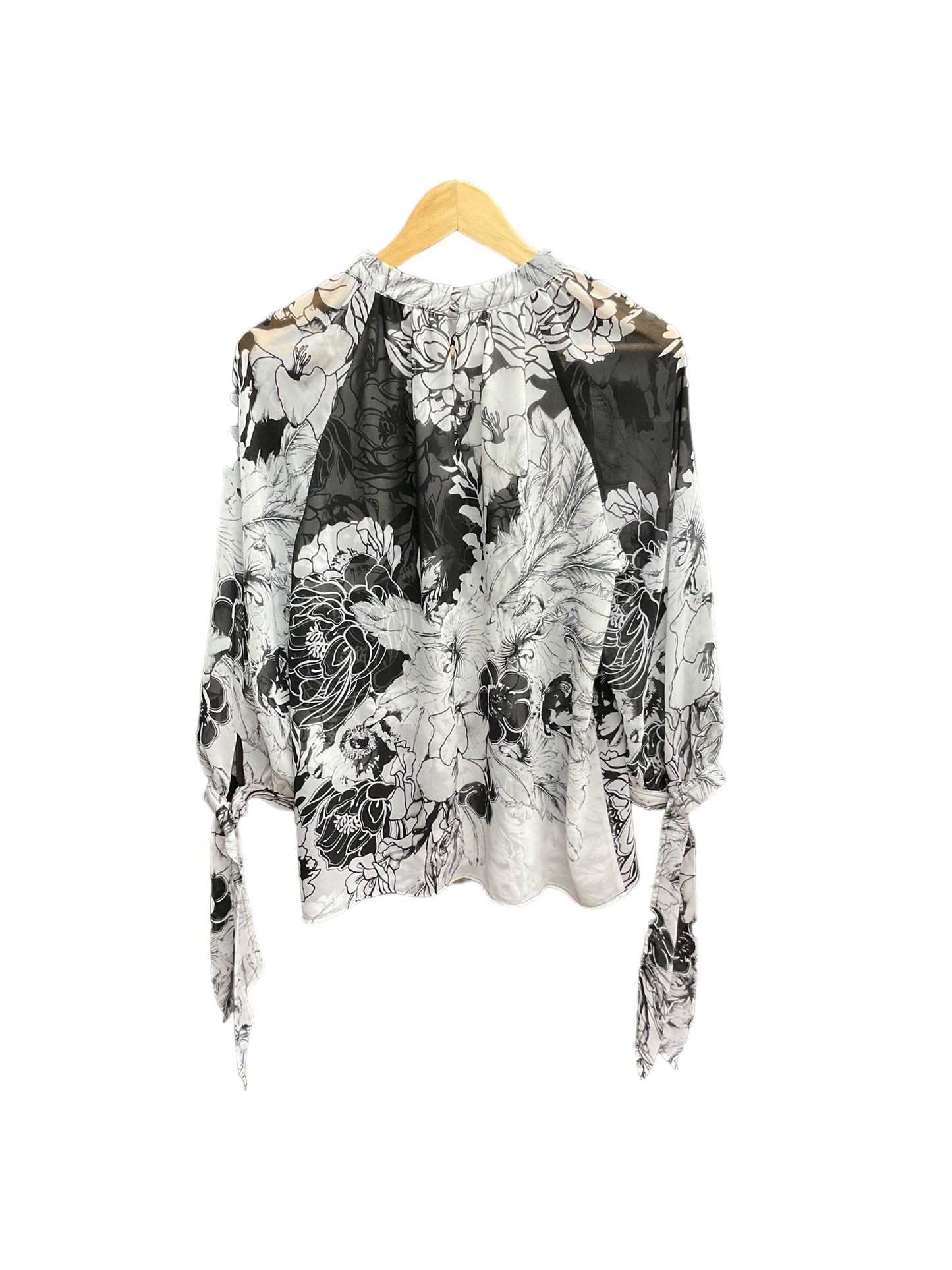 Floral Print Top Long Sleeve White House Black Market, Size L