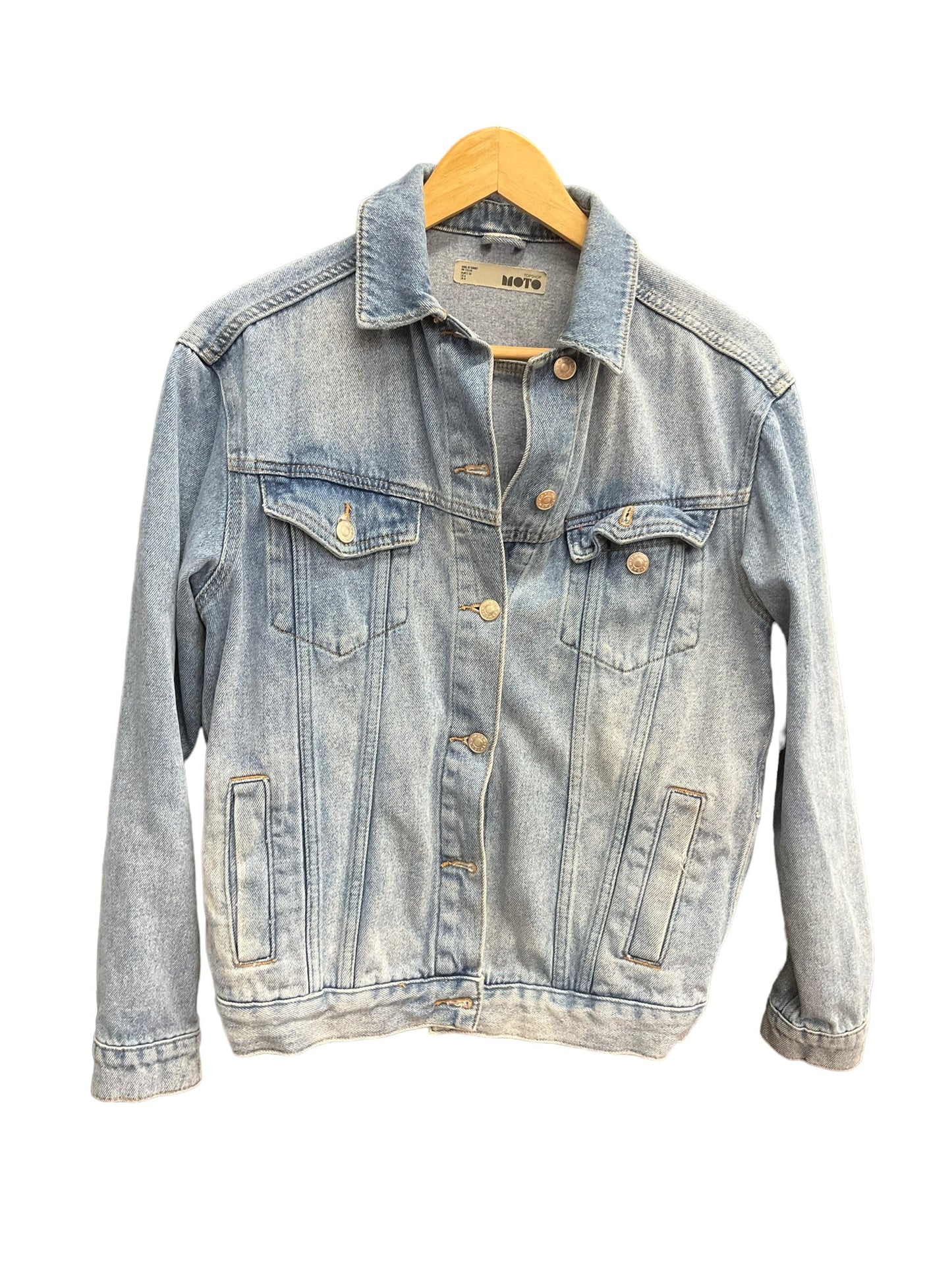 Jacket Denim By Top Shop In Blue Denim, Size: S