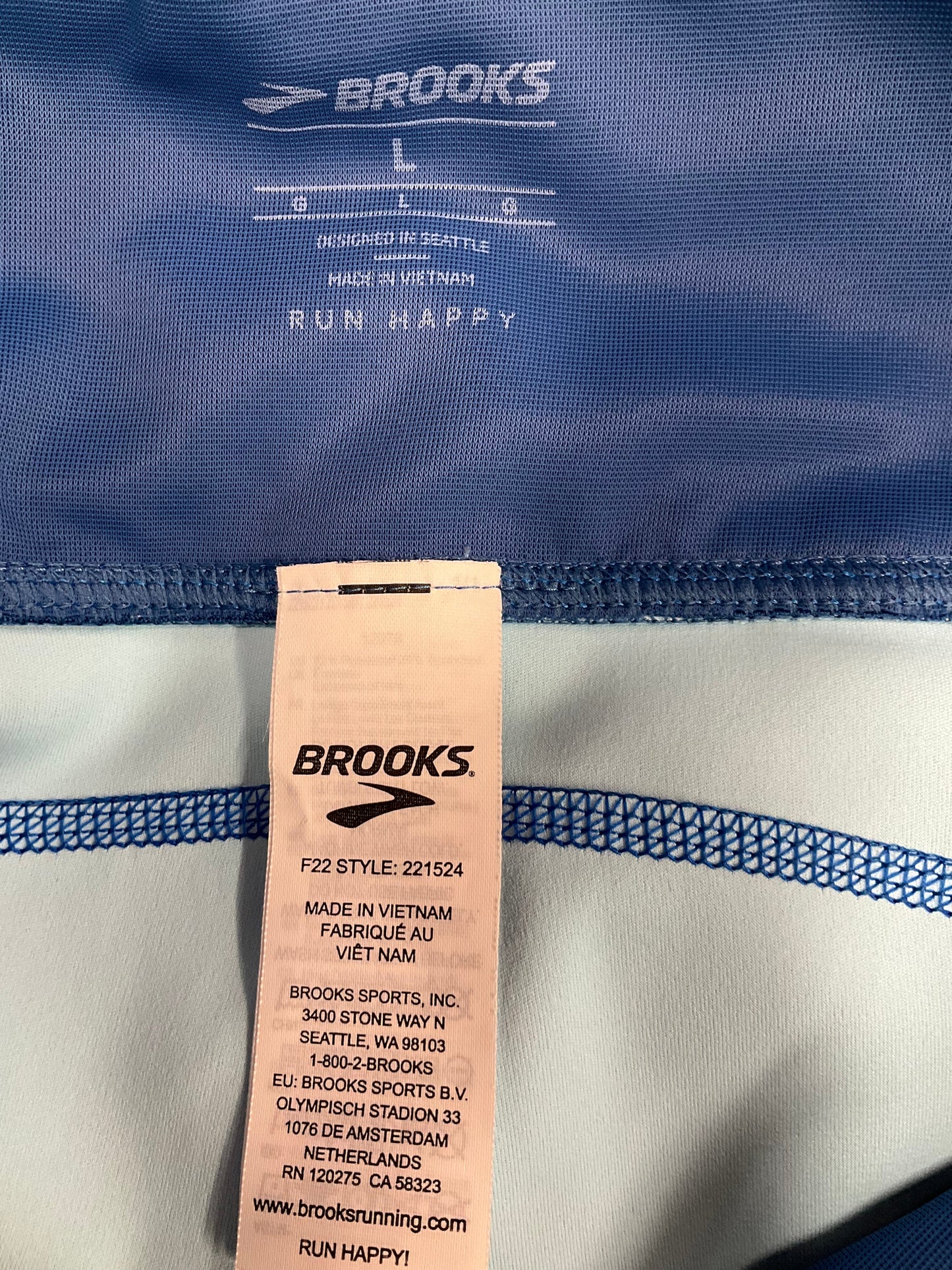 Athletic Leggings By Brooks In Multi-colored, Size: L