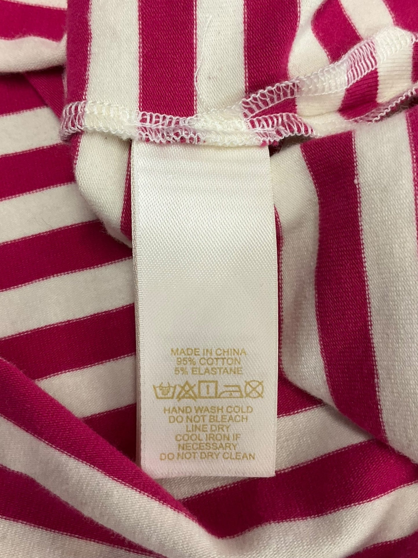 Top Long Sleeve By Kate Spade In Pink & White, Size: L