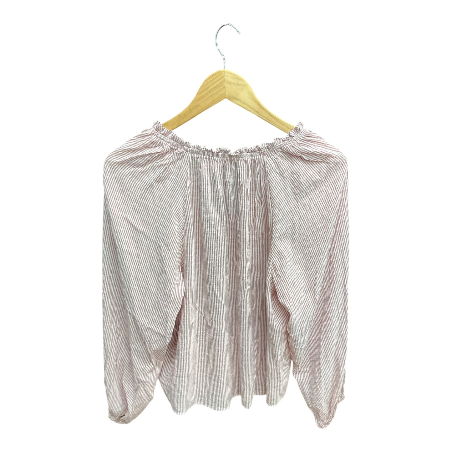 Top Long Sleeve By Old Navy In Pink & White, Size: M