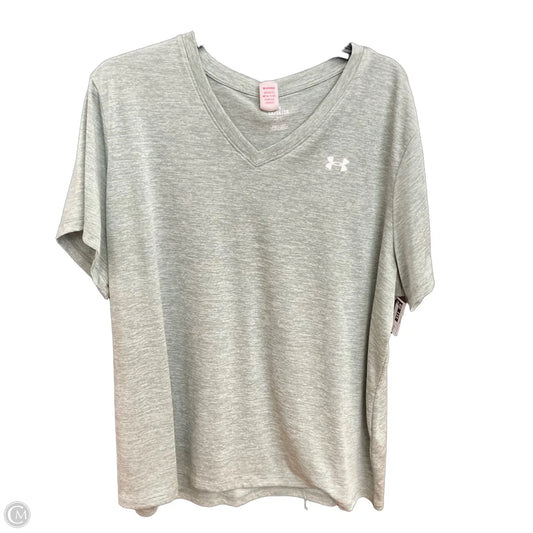 Athletic Top Short Sleeve By Under Armour In Green, Size: 2x