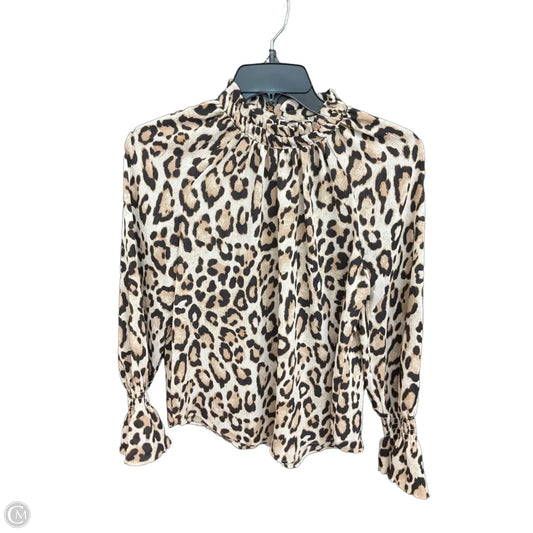 Blouse Long Sleeve By Loft In Animal Print, Size: Xsp