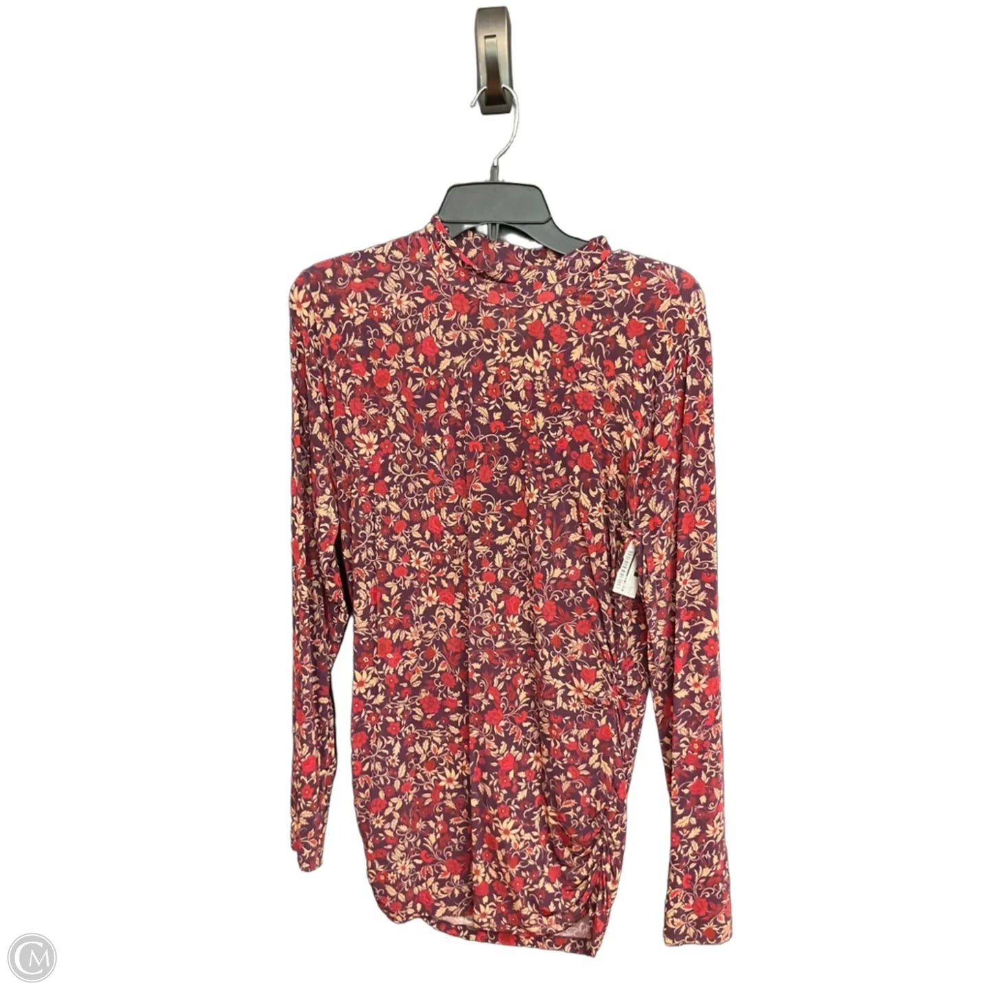 Top Long Sleeve By Farm Rio In Floral Print, Size: L