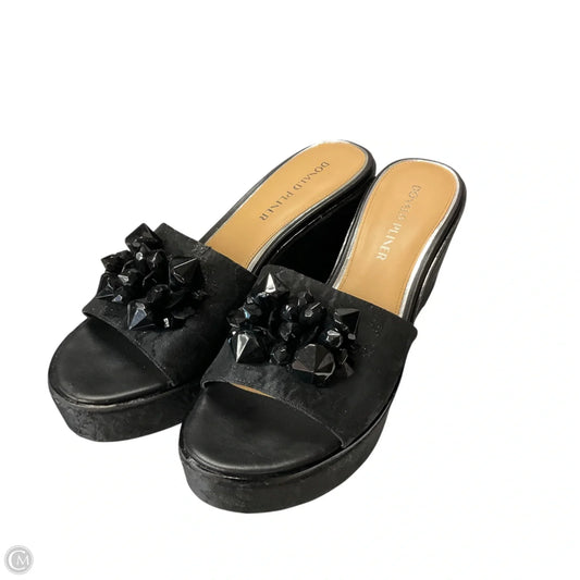Sandals Heels Wedge By Donald Pliner In Black, Size: 10