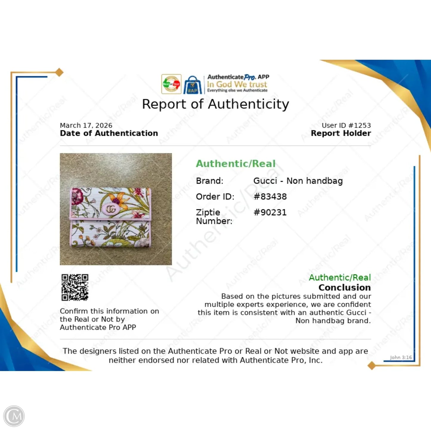 Wallet Luxury Designer By Gucci, Size: Medium